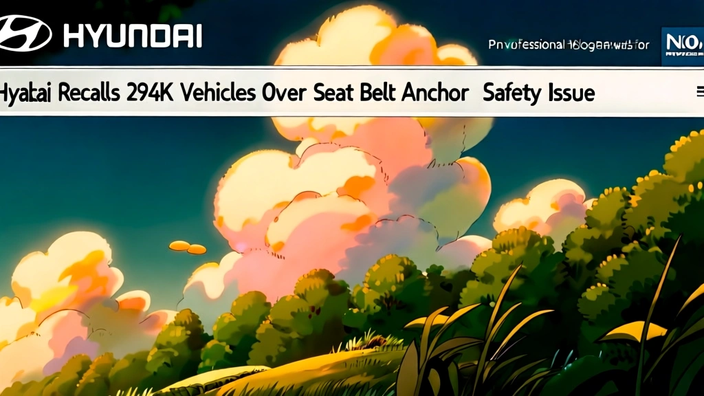 Hyundai Recalls 294K Vehicles Over Seat Belt Anchor Safety Issue
