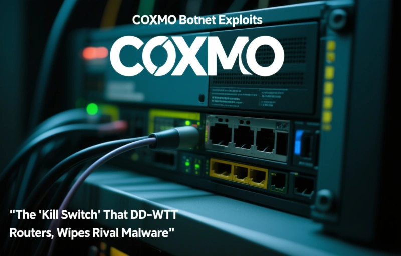 Visual representation of C0XMO Botnet Exploits DD-WRT Routers, Wipes Rival Malware