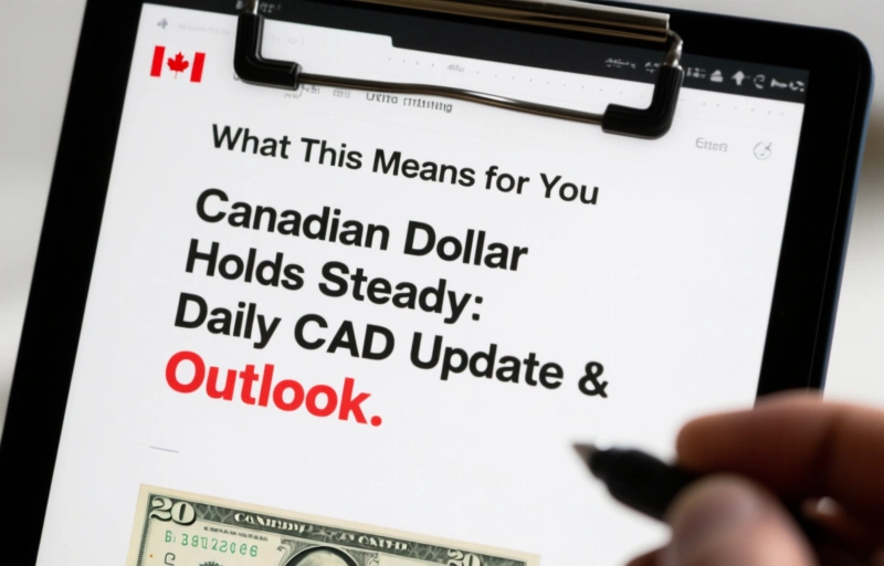 Visual representation of Canadian Dollar Holds Steady