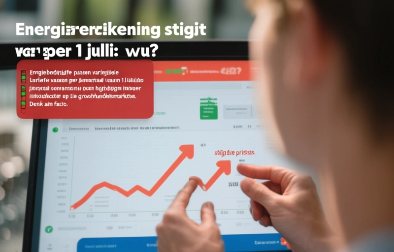 Visuele weergave van Energierekening stijgt per 1 juli