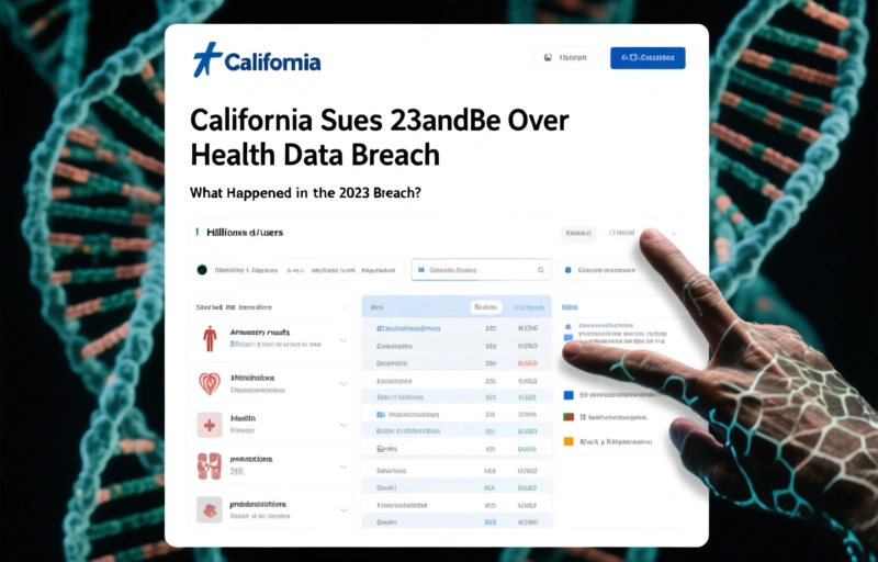 Visual representation of California Sues 23andMe Over Health Data Breach