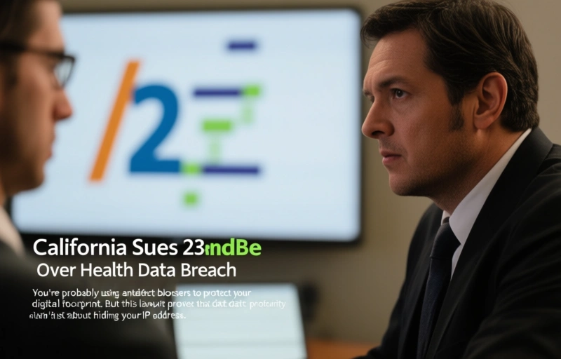 Visual representation of California Sues 23andMe Over Health Data Breach