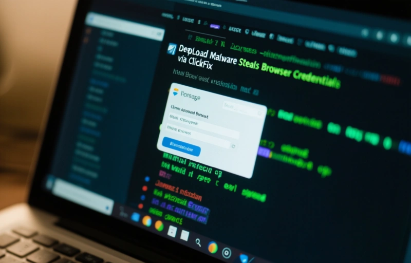 Visual representation of DeepLoad Malware Steals Browser Credentials via ClickFix