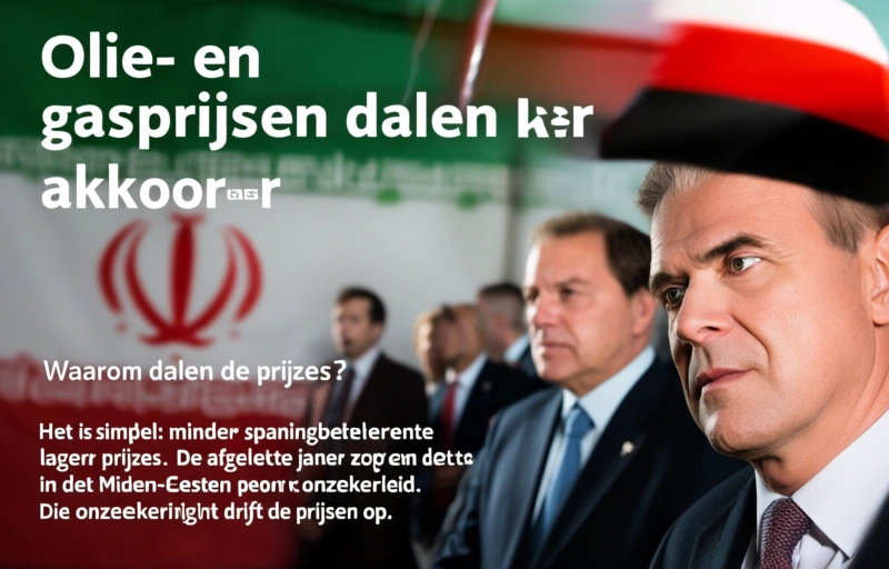 Visuele weergave van Olie- en gasprijzen dalen door hoop op vredesakkoord VS-Iran