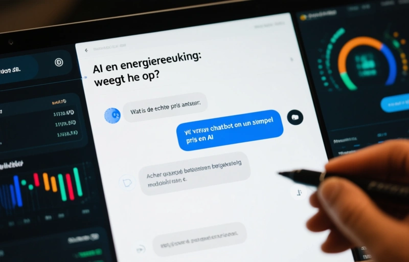 Visuele weergave van AI en energierekening