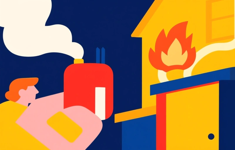 Visuele weergave van Persoonlijk alarm redt levens bij woningbrand