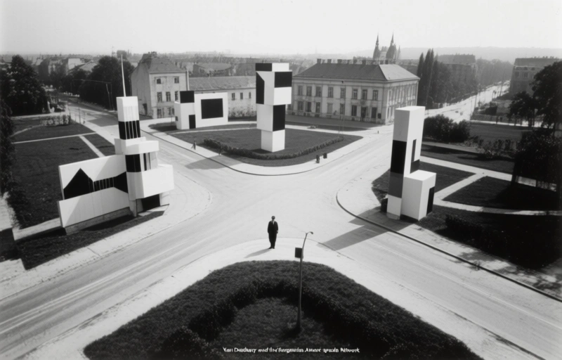 Visual representation of Van Doesburg and the Hungarian Avant-Garde Network