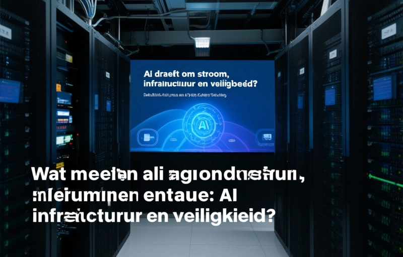Visuele weergave van AI draait om stroom, infrastructuur en veiligheid