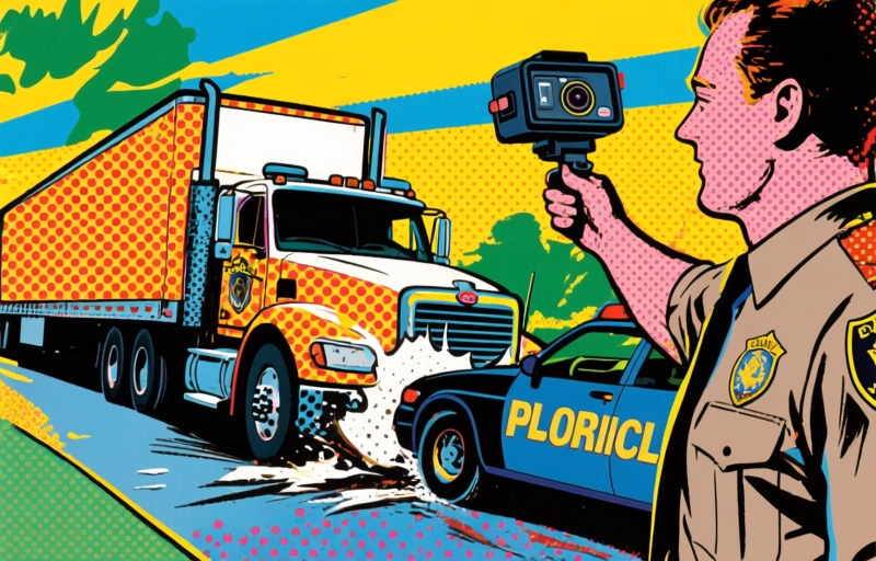 Florida Deputy's Bodycam Captures Truck Clipping Patrol Car