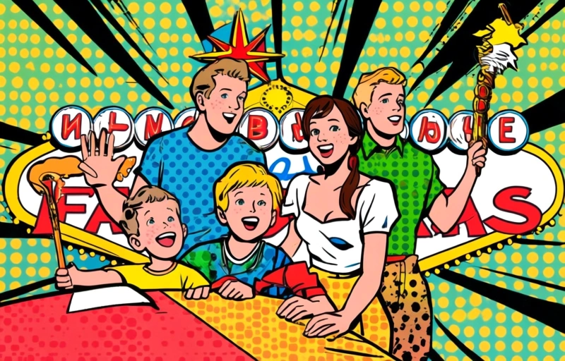 Visuelle Darstellung von Las Vegas mit Kindern