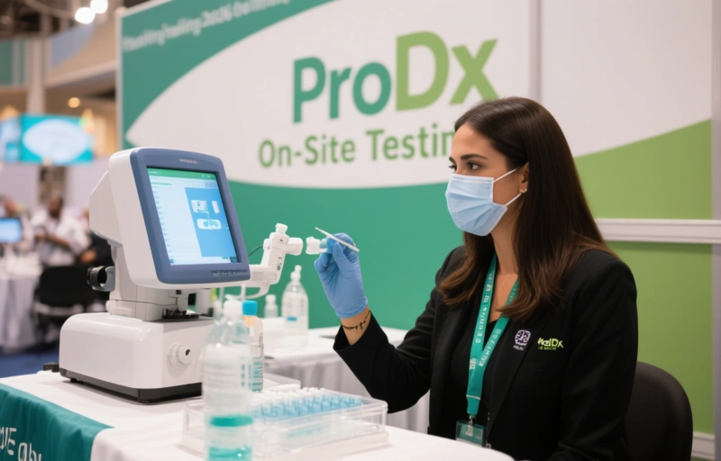 Visual representation of ProDx Health On-Site Testing at XBIZ Miami 2026