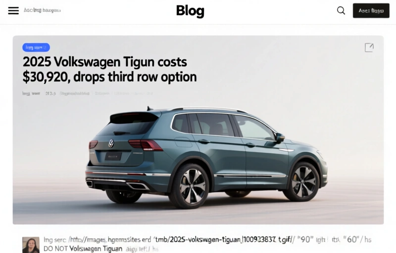 2025 Volkswagen Tiguan costs $30,920, drops third row option