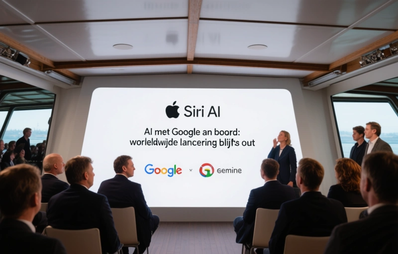 Visuele weergave van Siri AI met Google aan boord