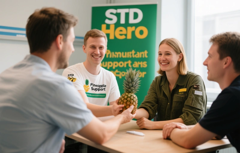 Visuelle Darstellung von STD Hero unterstützt Pineapple Support als Sponsor