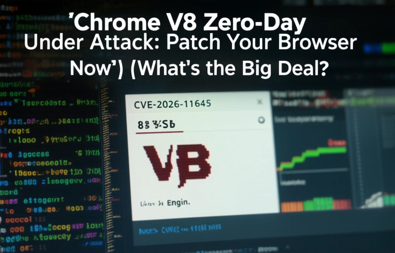 Visual representation of Chrome V8 Zero-Day Under Attack
