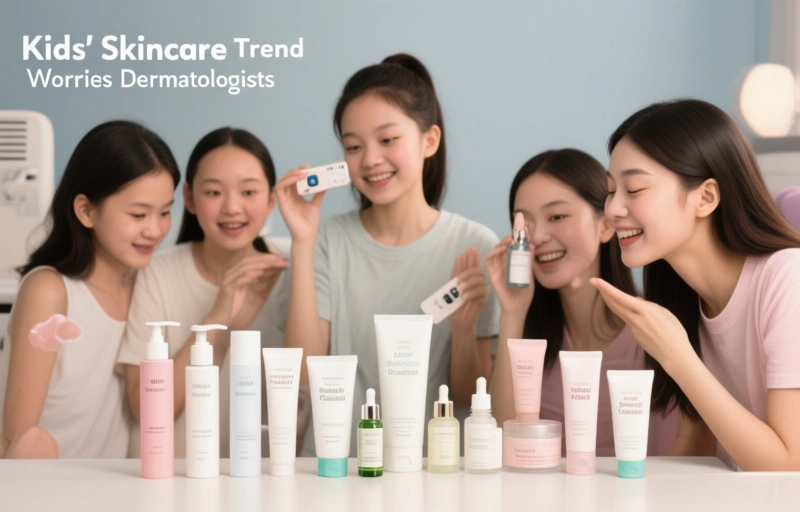 Visual representation of Kids' Skincare Trend Worries Dermatologists