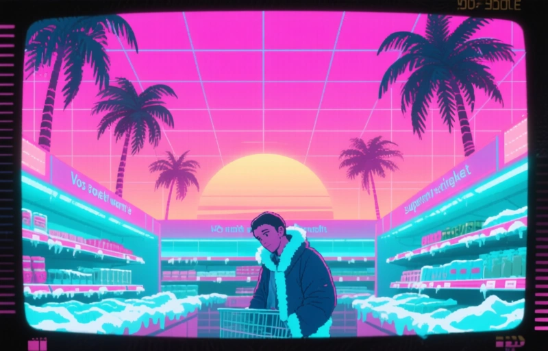 Vos zoekt warmte in supermarkt tijdens vrieskou