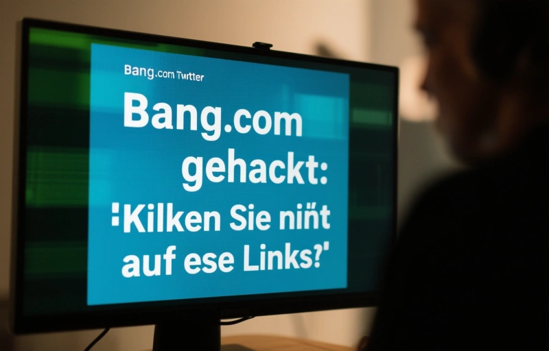 Visuelle Darstellung von Bang.com Twitter gehackt