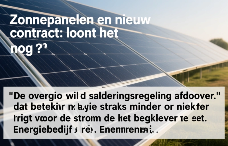 Visuele weergave van Zonnepanelen en nieuw contract