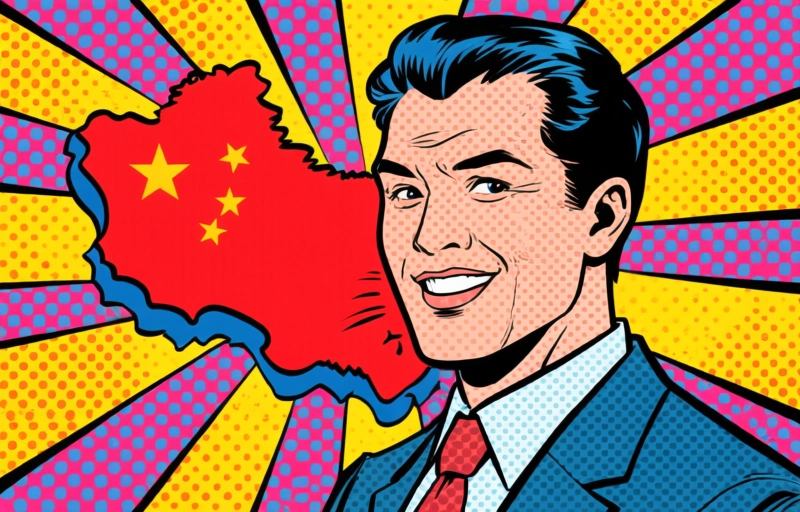 Visuele weergave van Chinese aandelenkoers daalt