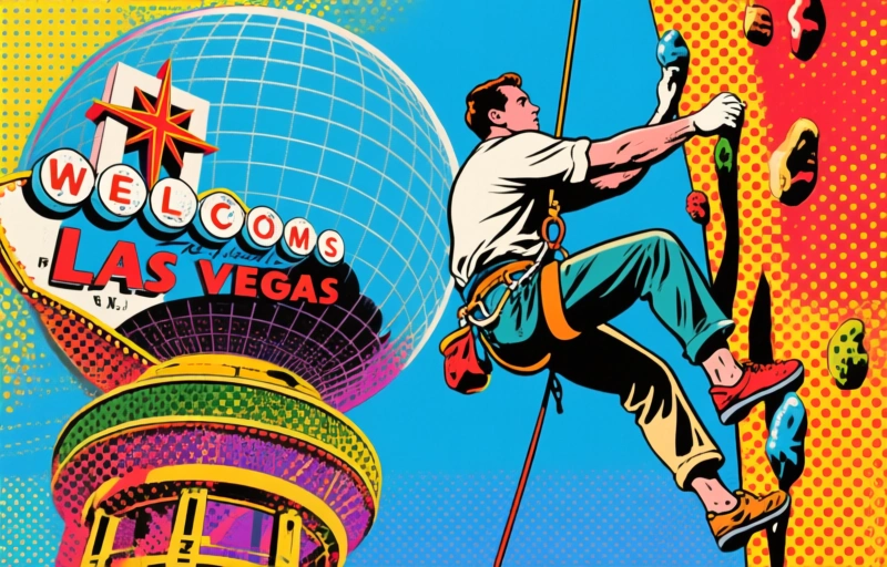 Waghalsiger Kletterer erklimmt die Sphere in Las Vegas
