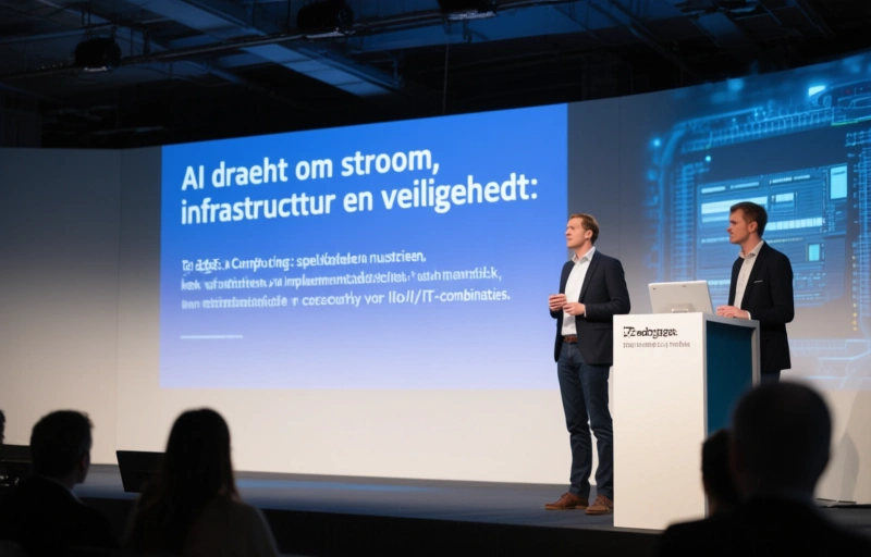 Visuele weergave van AI draait om stroom, infrastructuur en veiligheid