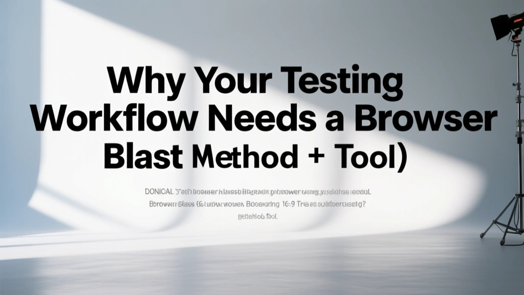 Why Your Testing Workflow Needs a Browser Blast (Method + Tool)