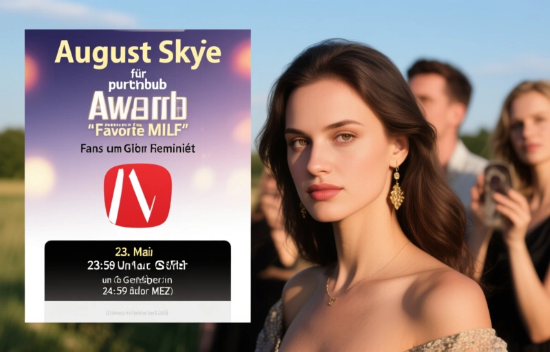 Visuelle Darstellung von August Skye für Pornhub Award als „Favorite MILF“ nominiert