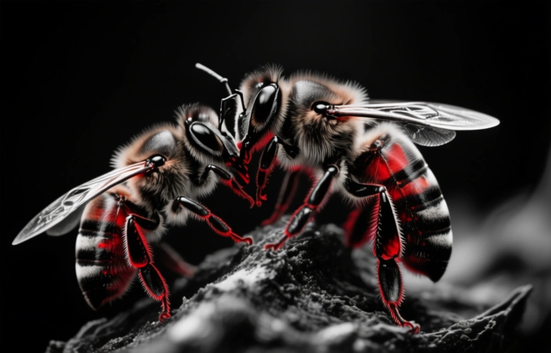 Visual representation of Hybrid Bees Beat Varroa Mites Before Hatching