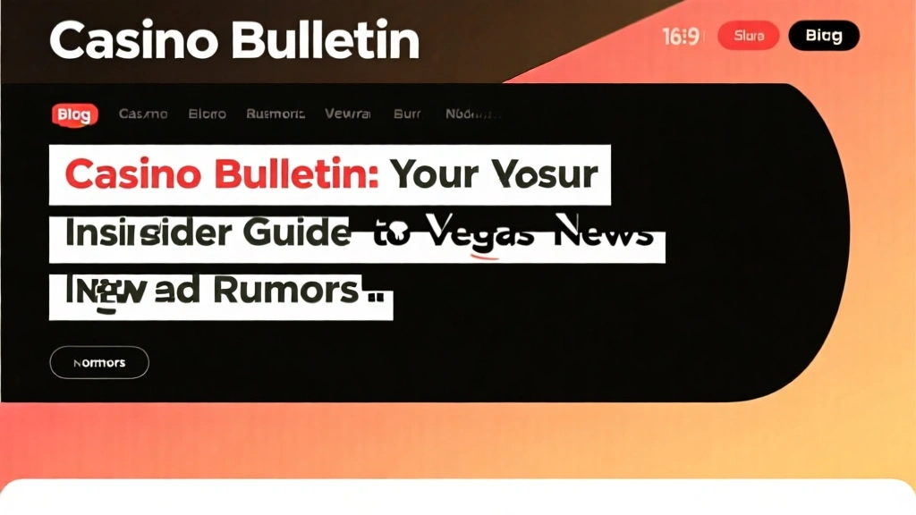 Casino Bulletin: Your Insider Guide to Vegas News and Rumors