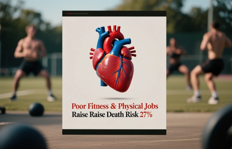 Visual representation of Poor Fitness & Physical Jobs Raise Heart Death Risk 27%