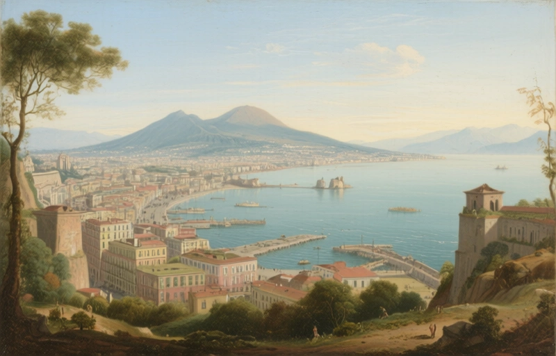 Visual representation of Jan van Stinemolen's 1582 Naples Panorama