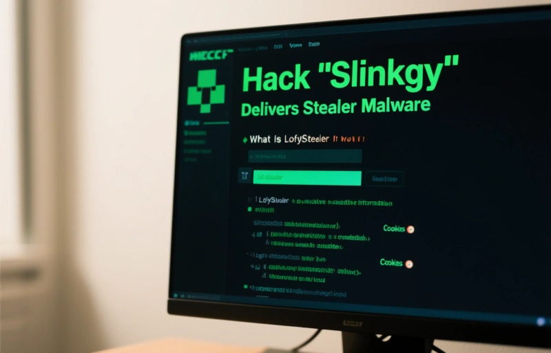Visual representation of Minecraft Hack 'Slinky' Delivers Stealer Malware