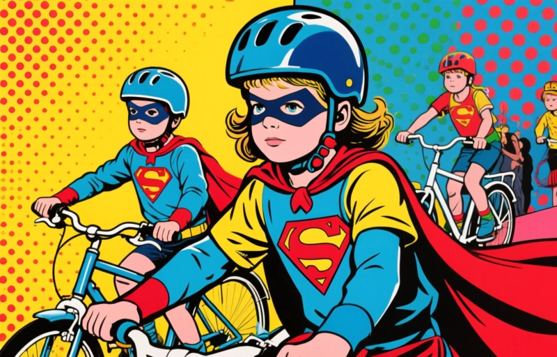 Superheldenhelmen op fietscatwalk: kinderen maken veilig fietsen cool
