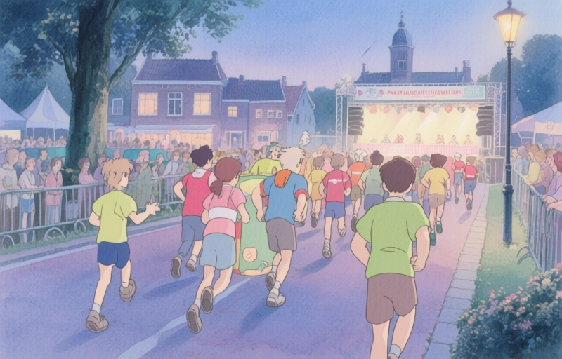 Visuele weergave van Sprookjes en Superhelden bij Avondvierdaagse Zuidplas