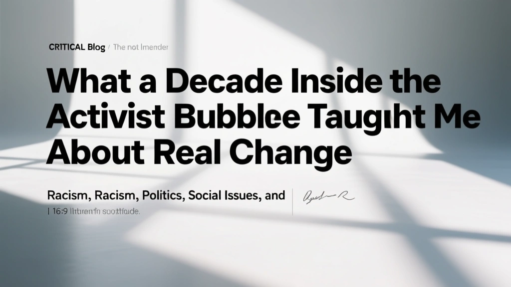 What a Decade Inside the Activist Bubble Taught Me About Real Change