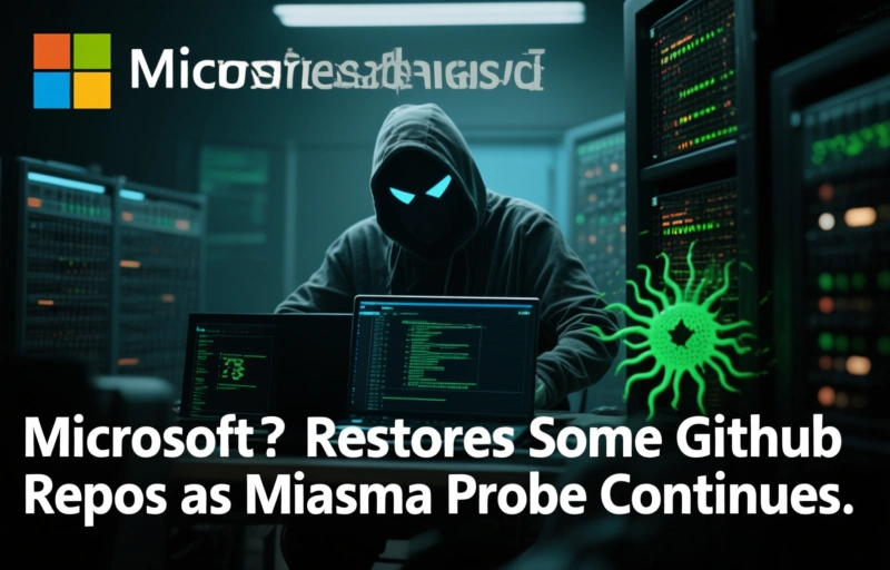 Visual representation of Microsoft Restores Some GitHub Repos as Miasma Probe Continues