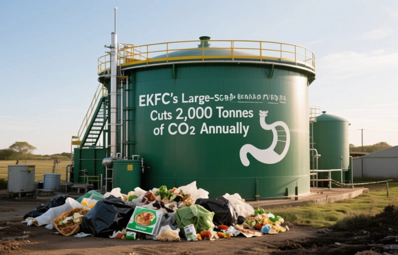 Visual representation of EKFC's Large-Scale Biodigester Cuts 2,000 Tonnes of CO₂ Annually