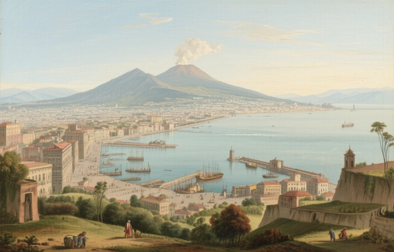 Visual representation of Jan van Stinemolen's 1582 Naples Panorama