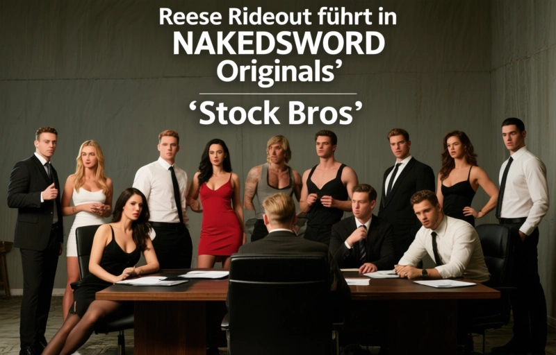 Visuelle Darstellung von Reese Rideout fĂŒhrt in NakedSword Originalsâ âStock Brosâ