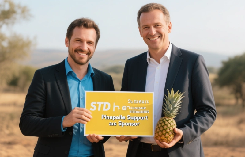 Visuelle Darstellung von STD Hero unterstützt Pineapple Support als Sponsor
