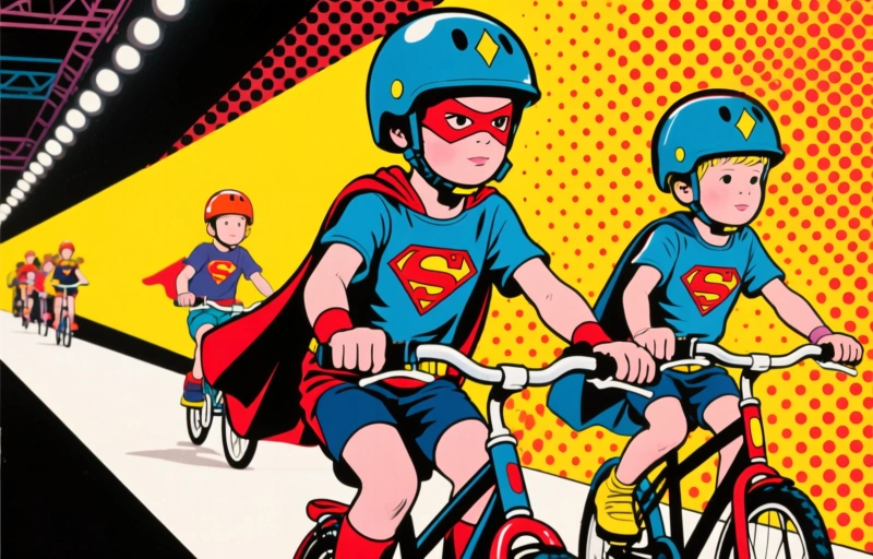 Superheldenhelmen op de fietscatwalk: kinderen zetten veiligheid in de spotlights