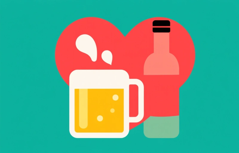 Visuele weergave van Alcohol en je hart