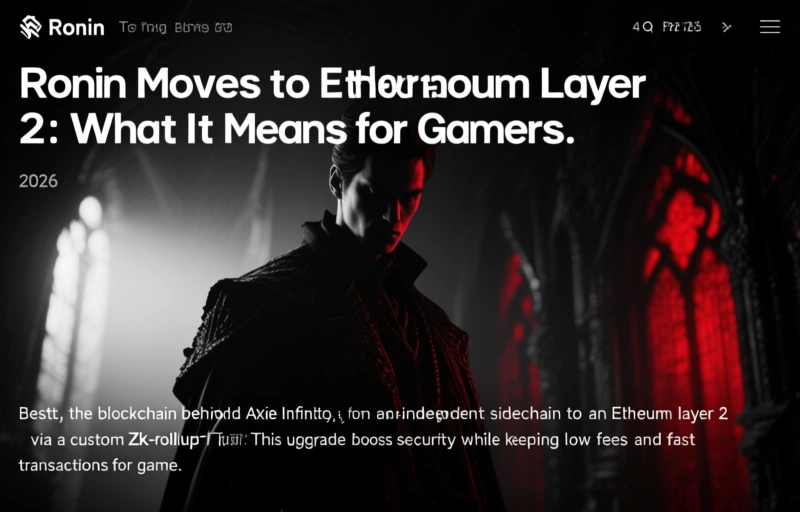 Ronin Moves to Ethereum Layer 2: What It Means for Gamers