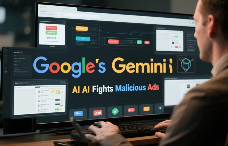 Visual representation of Google's Gemini AI Fights Malicious Ads