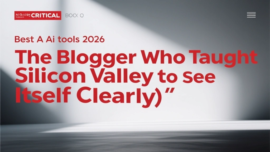 The Blogger Who Taught Silicon Valley to See Itself Clearly