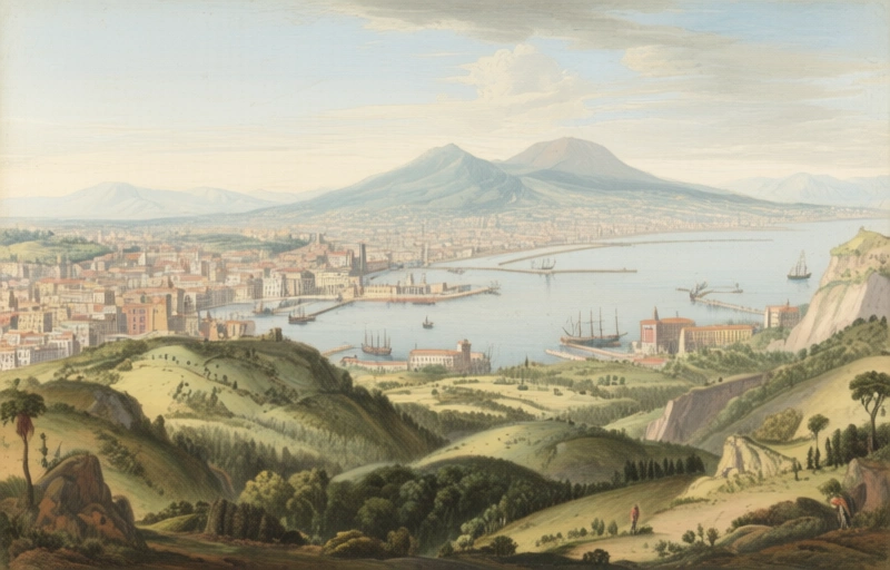 Visual representation of Jan van Stinemolen's 1582 Naples Panorama