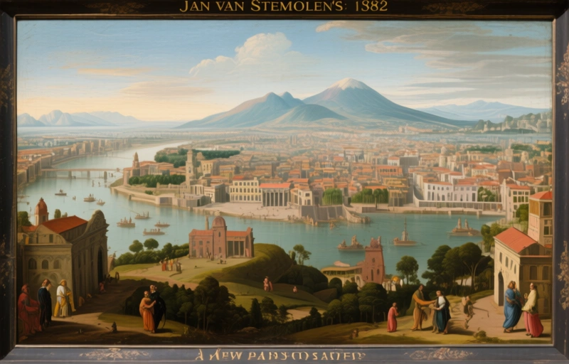 Visual representation of Jan van Stinemolen's 1582 Naples Panorama