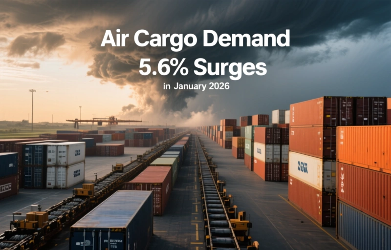 Visual representation of Air Cargo Demand Surges 5.6% in January 2026