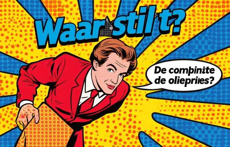 Visuele weergave van Olieprijs stabiel rond €100 door spanningen in het Midden-Oosten